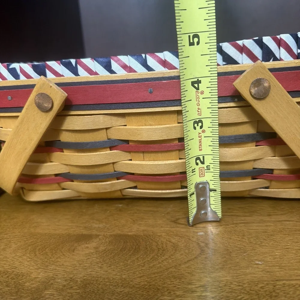 Longaberger 1998 All American Pie Basket Protector Liner & Tie Patriotic VTG